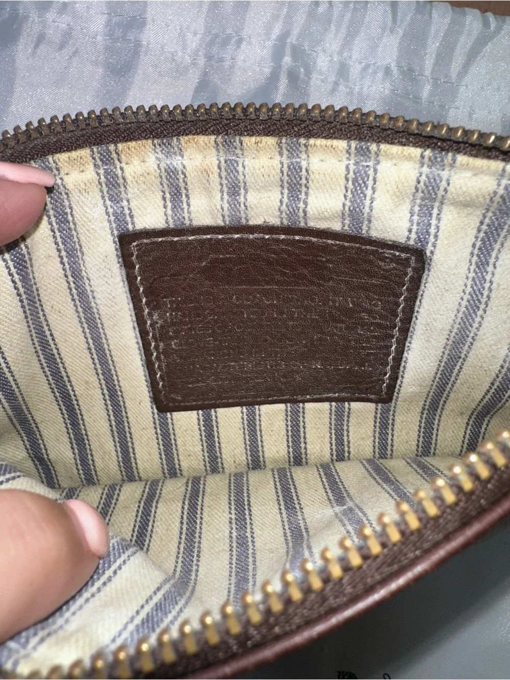 Coach leather zip